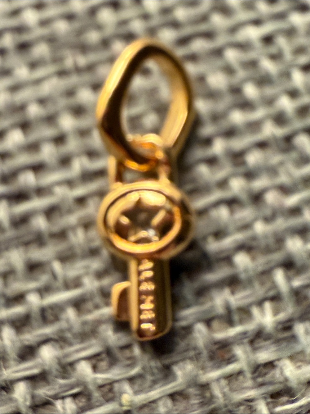 Pandora Gold Key Mini Charm with Star Motif ALE MET